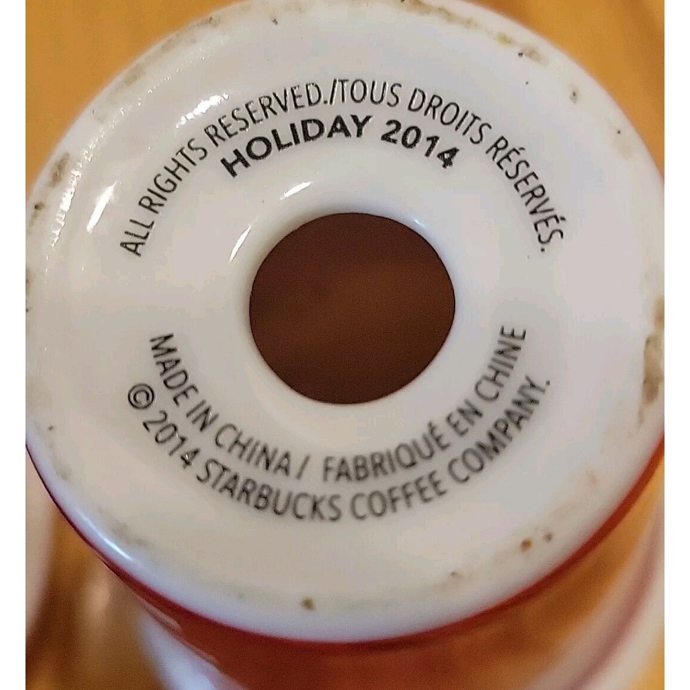 Starbucks Holiday Ceramic Mini Travel Mug Ornaments 2006 2008 2014 Set of 3 Red - Picture 8 of 8